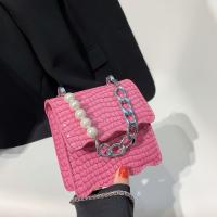 PU Leather Handbag with chain & soft surface crocodile grain PC