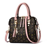 PU Leather Handbag large capacity & attached with hanging strap letter PC