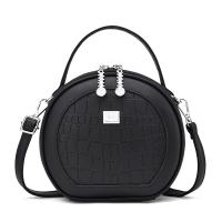 PU Leather Saddle Handbag attached with hanging strap Polyester Stone Grain PC