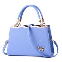 PU Leather Handbag large capacity & soft surface & attached with hanging strap bowknot pattern PC