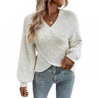 Acrylic Slim Women Sweater irregular knitted Solid PC