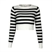 Polyester Slim & Crop Top Women Knitwear knitted striped PC
