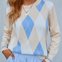 Knitted Women Knitwear & loose knitted Argyle multi-colored PC
