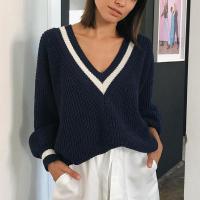Knitted Women Sweater mid-long style & loose & thermal knitted PC