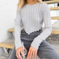 Knitted Slim & Crop Top Women Sweater knitted Solid PC