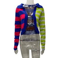 Knitted Slim & Crop Top Women Cardigan knitted multi-colored PC