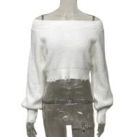 Knitted Slim & Crop Top Women Knitwear knitted Solid white PC