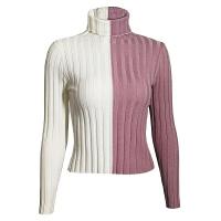Knitted Slim Women Knitwear knitted two different colored PC