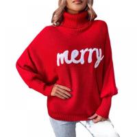 Knitted Women Sweater & loose & thermal knitted letter PC