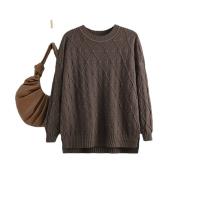 Core-spun Yarn Women Sweater loose & thermal knitted Solid : PC