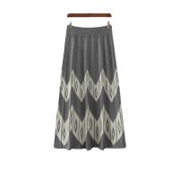 Core-spun Yarn High Waist Skirt large hem design & thicken & thermal knitted : PC