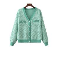 Core-spun Yarn Sweater Coat loose & thermal knitted : PC