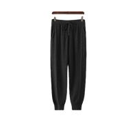 Polyester elastic waist & High Waist Women Casual Pants loose & thermal knitted Solid : PC