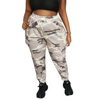 Polyester Plus Size Women Casual Pants printed camouflage PC