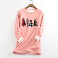 Polyester Plus Size Women Sweatshirts fleece & christmas design & thermal printed PC