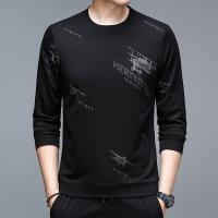 Polyester & Cotton Plus Size Men Sweatshirts & thick fleece & loose printed black PC