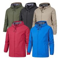 Polyamide & Nylon With Siamese Cap & Plus Size Men Outdoor Jacket & waterproof Solid PC