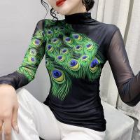 Polyester Vrouwen lange mouw T-shirt Afgedrukt meer kleuren naar keuze stuk