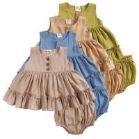 Polyester Baby Clothes Set & two piece & loose skirt & Pants Solid Set