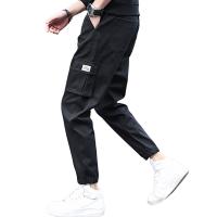 Polyester & Cotton Nine Point Pants & Plus Size Men Casual Pants flexible & loose Solid PC