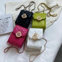 PU Leather Cell Phone Bag with chain & soft surface Argyle PC