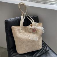 Straw with silk scarf Shoulder Bag soft surface PC