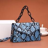 PU Leather Handbag soft surface & attached with hanging strap snakeskin pattern PC