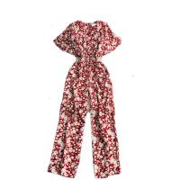 Polyester Wide Leg Trousers & scallop & High Waist Long Jumpsuit shivering : PC