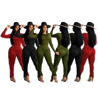 Poliéster Conjunto casual de las mujeres,  Spandex, Pantalones largos & parte superior, labor de retazos, Sólido, más colores para elegir,  Conjunto
