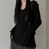 Polyester Slim Women Sweater knitted Solid PC