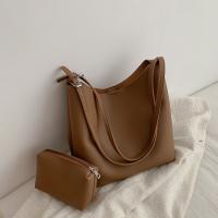 PU Leather Shoulder Bag soft surface & two piece PC