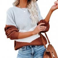 Polyester Women Sweater & loose patchwork Solid PC