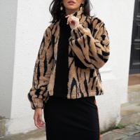Polyester Women Coat thicken patchwork tiger stripes PC
