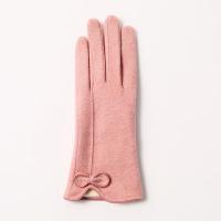 Cashmere Women Gloves can touch screen & thermal plain dyed Solid : Pair