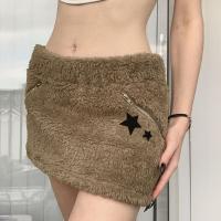 Polyester Package Hip Skirt slimming star pattern khaki PC