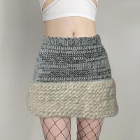 Polyester Package Hip Skirt slimming knitted gray PC