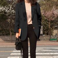 Polyester Women Suit Coat & loose plain dyed Solid PC