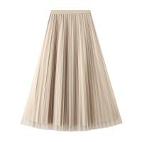 Polyester Pleated Skirt slimming Solid : PC