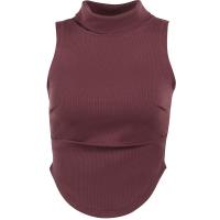 Knitted Cotton Slim & Crop Top Women Sleeveless T-shirt patchwork Solid PC