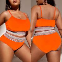 Polyester Plus Size & High Waist Tankinis Set & two piece Solid Set