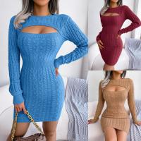 Acrylic Waist-controlled One-piece Dress & hollow Solid PC