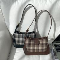 PU Leather Easy Matching Shoulder Bag soft surface plaid PC