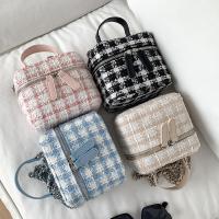 Polyester Handbag soft surface & attached with hanging strap plaid PC