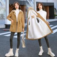 Polyester Plus Size Women Parkas fleece & thermal patchwork Solid PC
