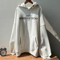 Cotton Women Sweatshirts mid-long style & loose printed letter : PC