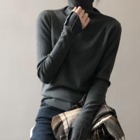 Polyester Slim Women Long Sleeve T-shirt knitted Solid : PC