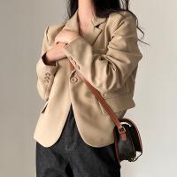Polyester Frauen Anzug Mantel, Patchwork, Solide, Khaki,  Stück