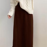 Polyester Tassels Skirt slimming knitted Solid : PC