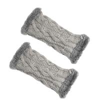 Acrylic Half Finger Glove fleece & thermal knitted Solid : Pair