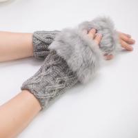 Acrylic Half Finger Glove fleece & thermal knitted Solid : PC